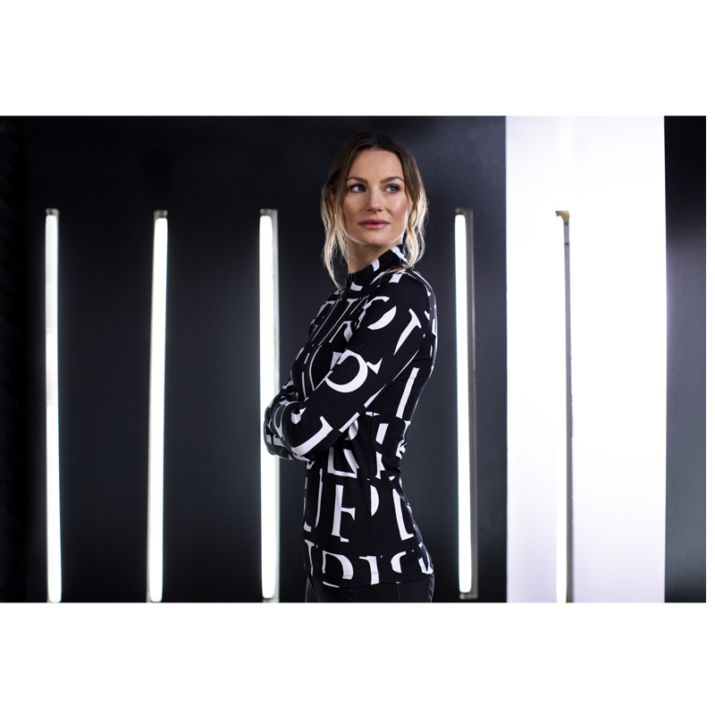 Pikeur Marla Zip Shirt - Black/White-1